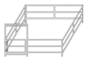12'W x 12'D Mini Horse Complete Corral 3-Rail 1-3/8
