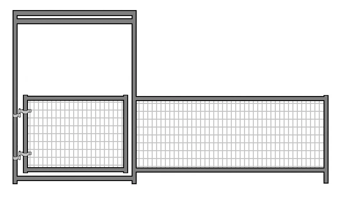 12'W x 3'H Mini Horse Welded Wire Panel W/ Gate 2-Rail 1-3/8