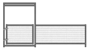 12'W x 3'H Mini Horse Welded Wire Panel W/ Gate 2-Rail 1-3/8