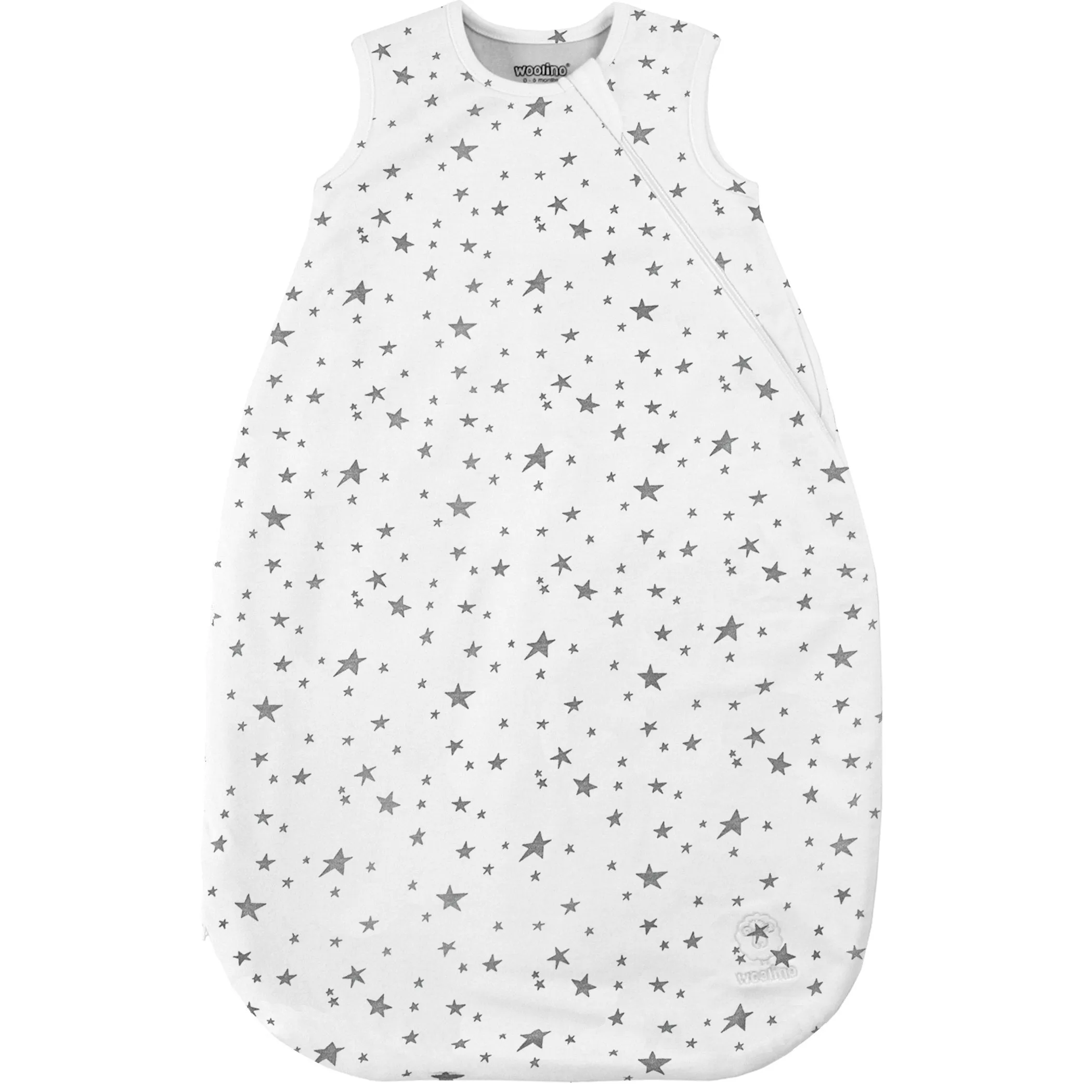 4 Season Basic Baby Sleeping Bag, Merino Wool & Organic Cotton, Star White