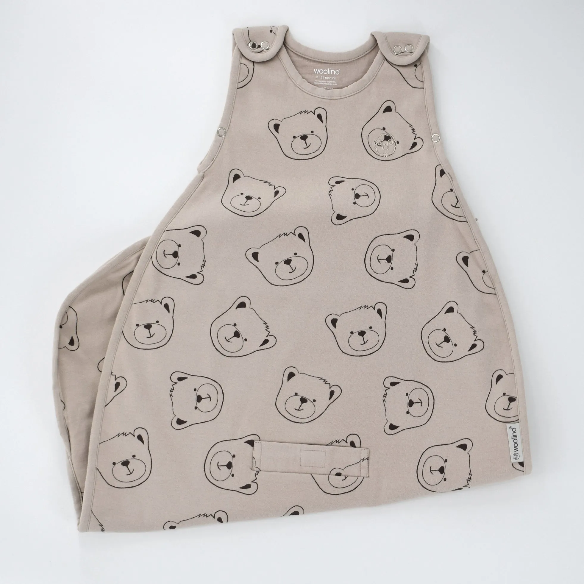 4 Season Ultimate Baby Sleep Bag, Merino Wool & Organic Cotton, 2 Months - 2 Years, Teddy Bear