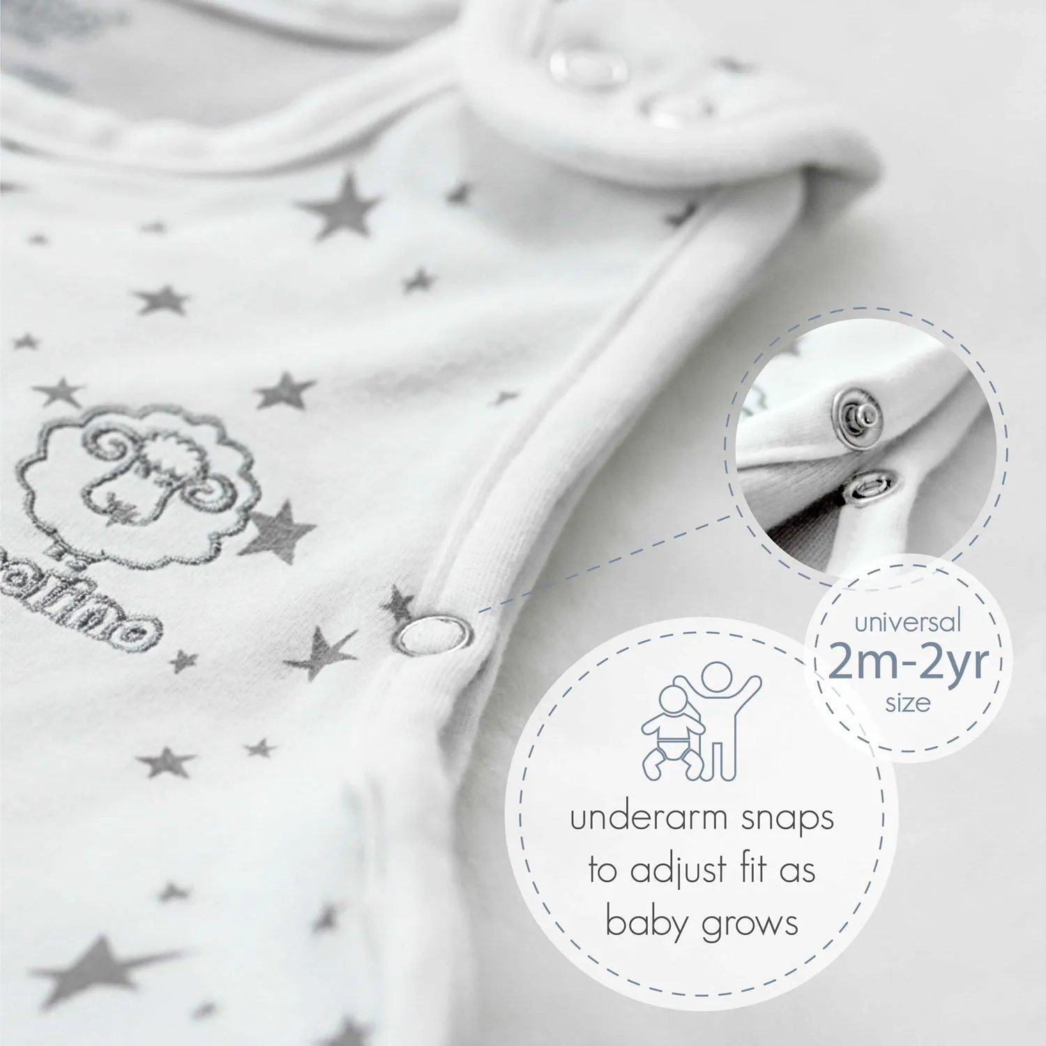 4 Season Ultimate Baby Sleep Bag, Merino Wool & Organic Cotton, 2 Months - 2 Years, Teddy Bear