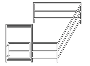 8'W x 12'D Mini Horse Corral 3-Rail 1-3/8 Add-On