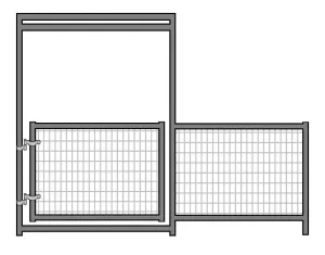 8'W x 3'H Mini Horse Welded Wire Panel W/ Gate 2-Rail 1-3/8