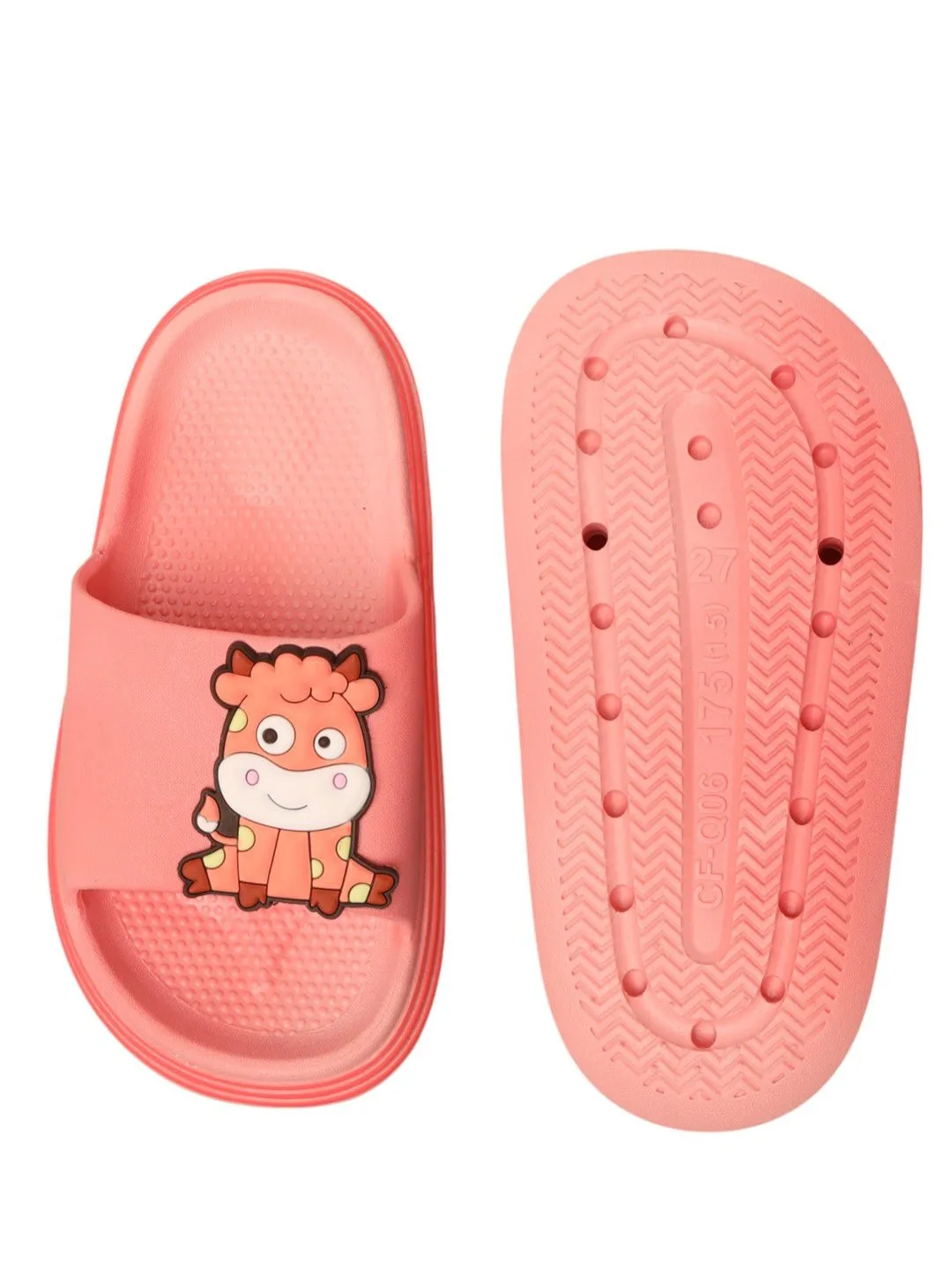 Adorable Cartoon Cow Design Clogs for Girls - Pink