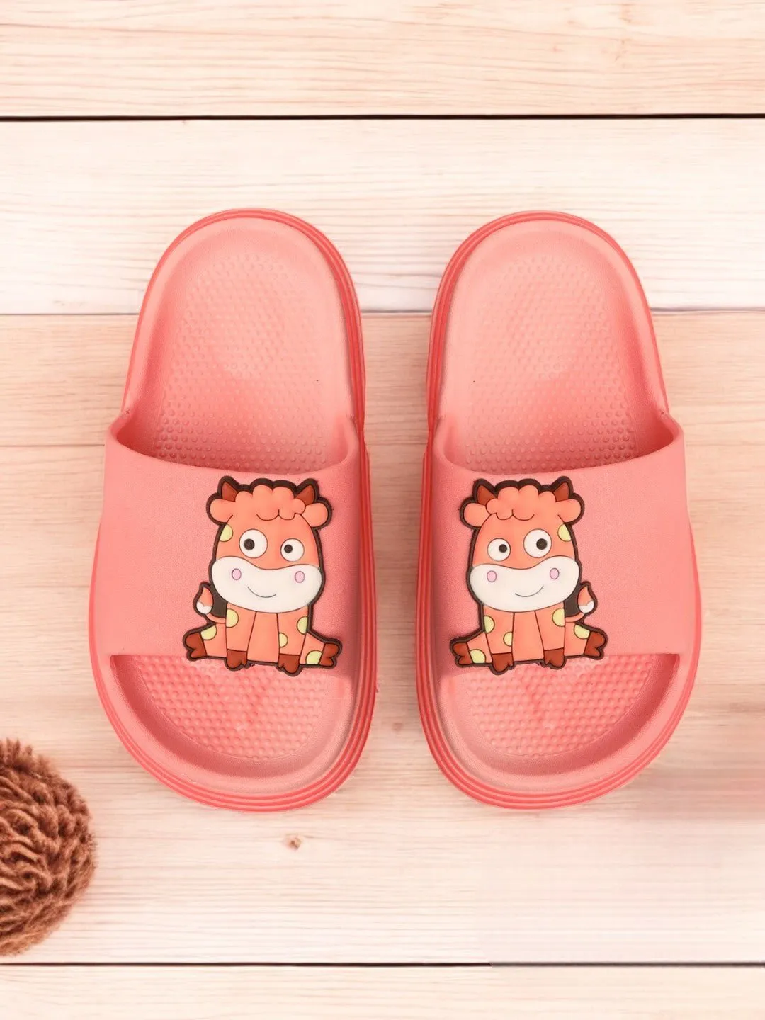 Adorable Cartoon Cow Design Clogs for Girls - Pink