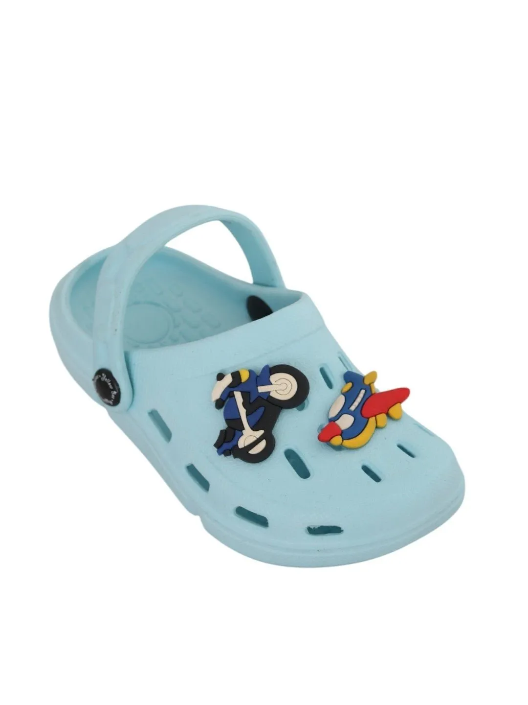 Airplane and Bike-Themed Clogs with Fun Cartoon Design for Boys