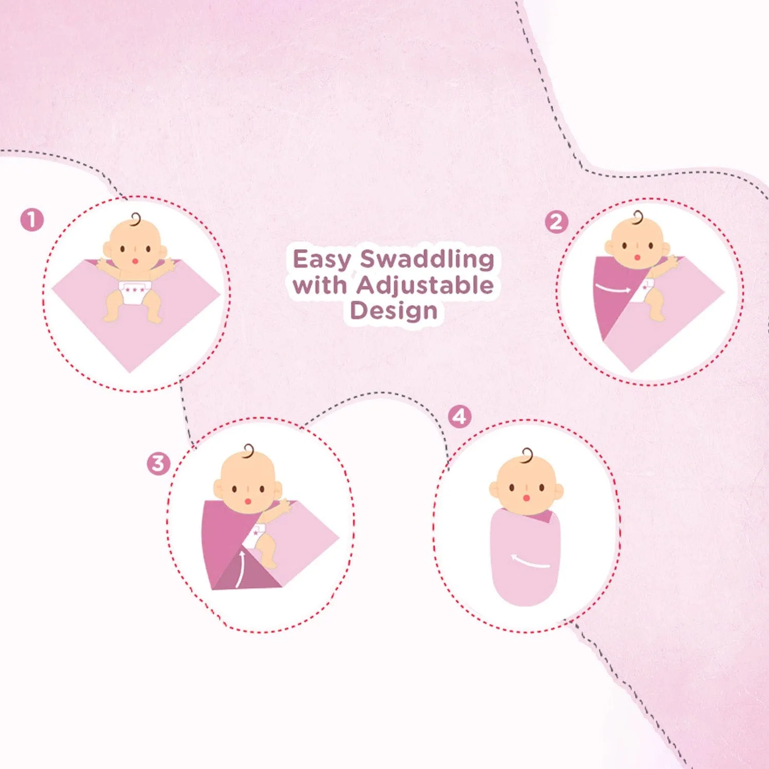 Baby Moo Kitty Warm Hooded Quilted Wrapper - Pink