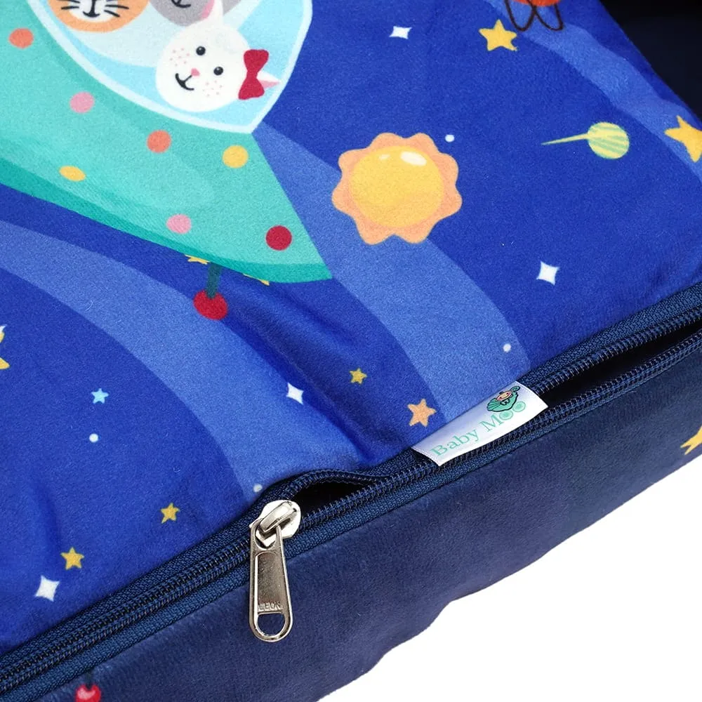 Baby Moo Space Premium Carry Nest Velvet With Hosiery Lining Sleeping Bag - Blue