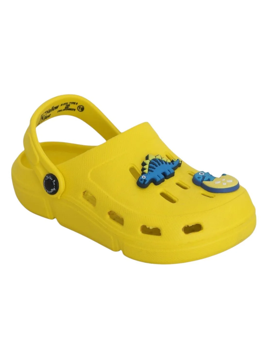 Bright Yellow Boys' Clogs with Fun 3D Dinosaur Charms