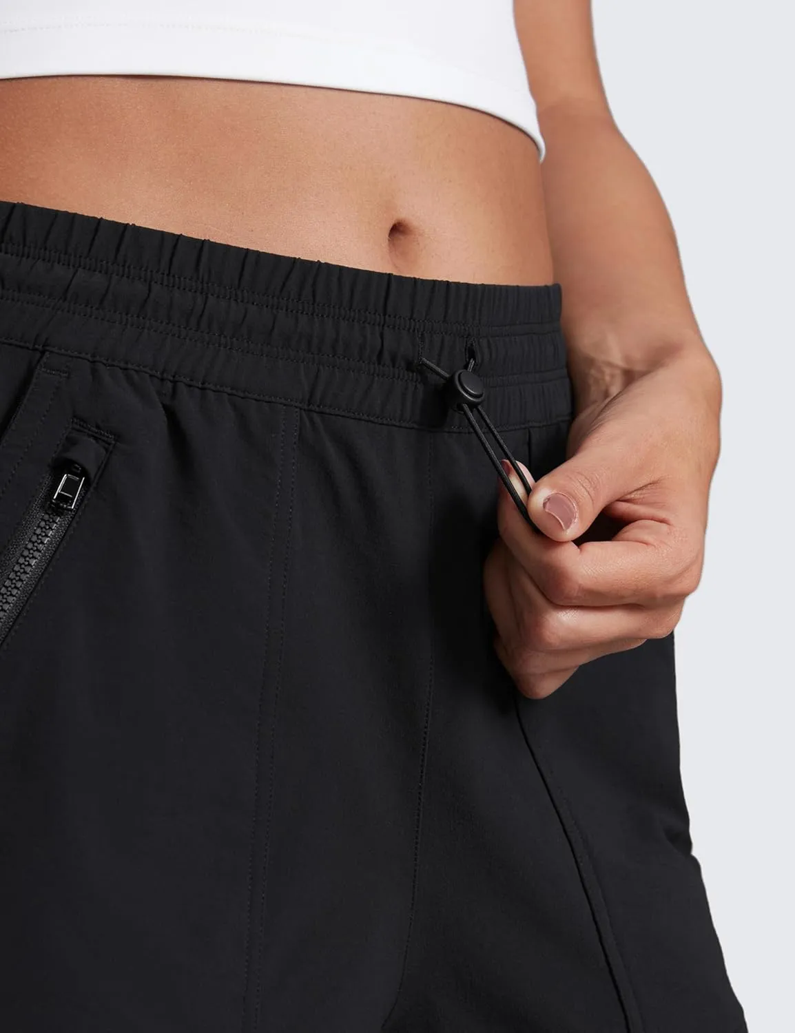 CRZ YOGA Stretch Hiking Shorts for Women 3?? Lightweight Cargo for Athletic Travel Outdoor with Zip Pockets Water Resistance
