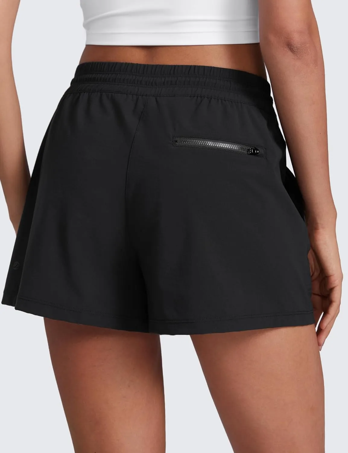 CRZ YOGA Stretch Hiking Shorts for Women 3?? Lightweight Cargo for Athletic Travel Outdoor with Zip Pockets Water Resistance