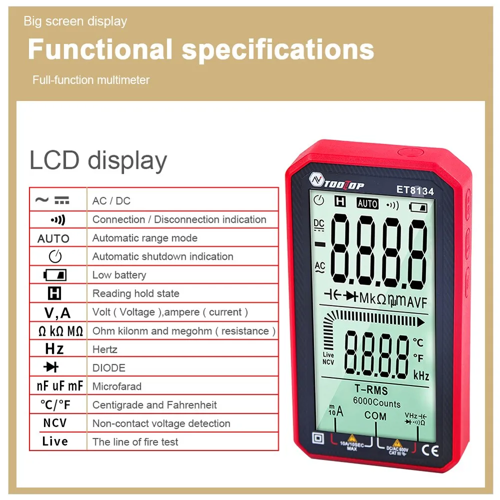 Digital LCD Screen Portable Voltage Tester