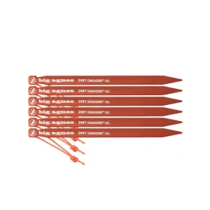 Dirt Dagger UL 6.75” Tent Stakes: Pack of 6