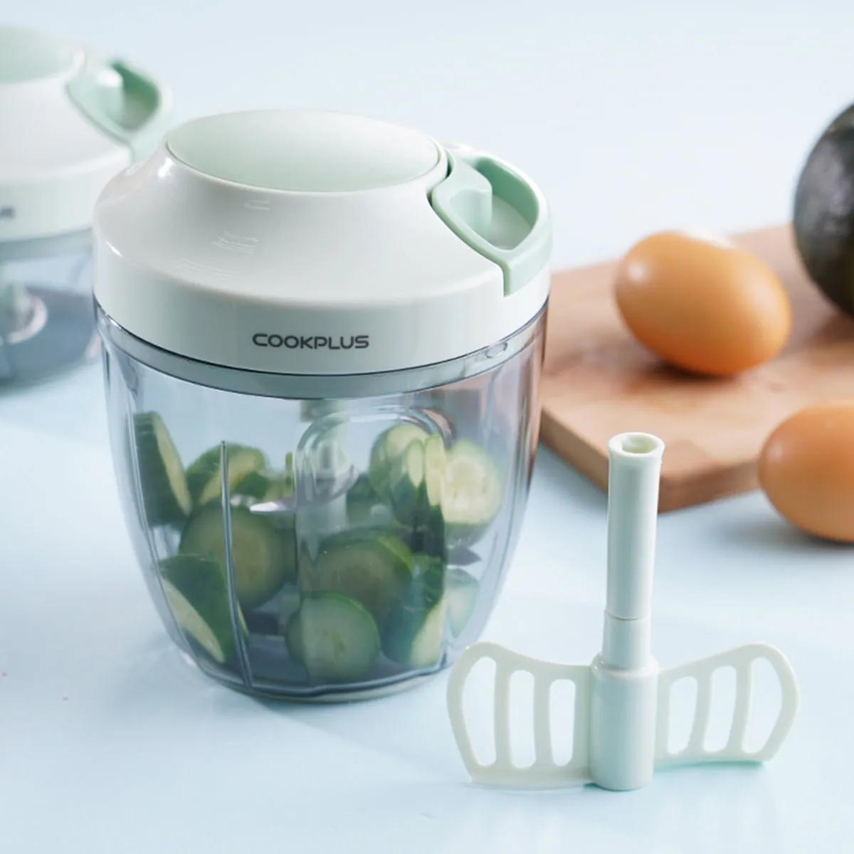 Easy Spin Multifunction 900ml Mint Vegetable Chopper - Effortless Food Preparation