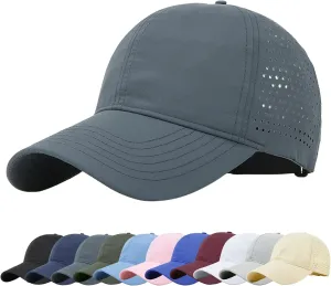 Enwokran Men Quick Dry Sport Baseball Cap, Athletic Fitted Cap Mesh Adjustable Plain Hat Running Trucker Hat for Women