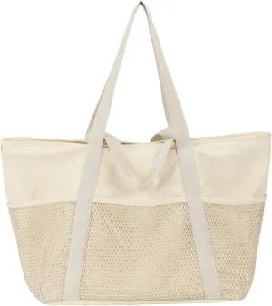 F-color Waterproof Beach Bags for Women - Machine Washable Travel Tote Bag with Zipper Cruise Swim Vacation Essentials