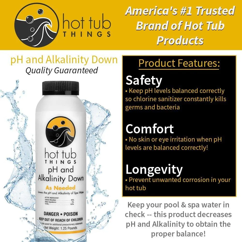 Hot Tub Things pH and Alkalinity Down 1.25 Pounds - Keep Your Spa Water Properly Balanced