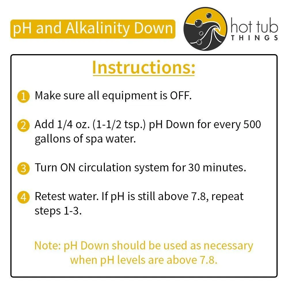 Hot Tub Things pH and Alkalinity Down 1.25 Pounds - Keep Your Spa Water Properly Balanced