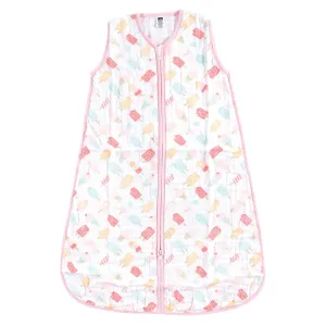 Hudson Baby Muslin Cotton Sleeveless Wearable Sleeping Bag, Sack, Blanket, Ice Cream