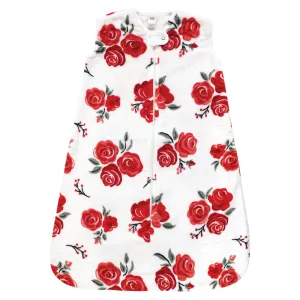 Hudson Baby Plush Sleeping Bag, Sack, Blanket, Red Rose Sleeveless