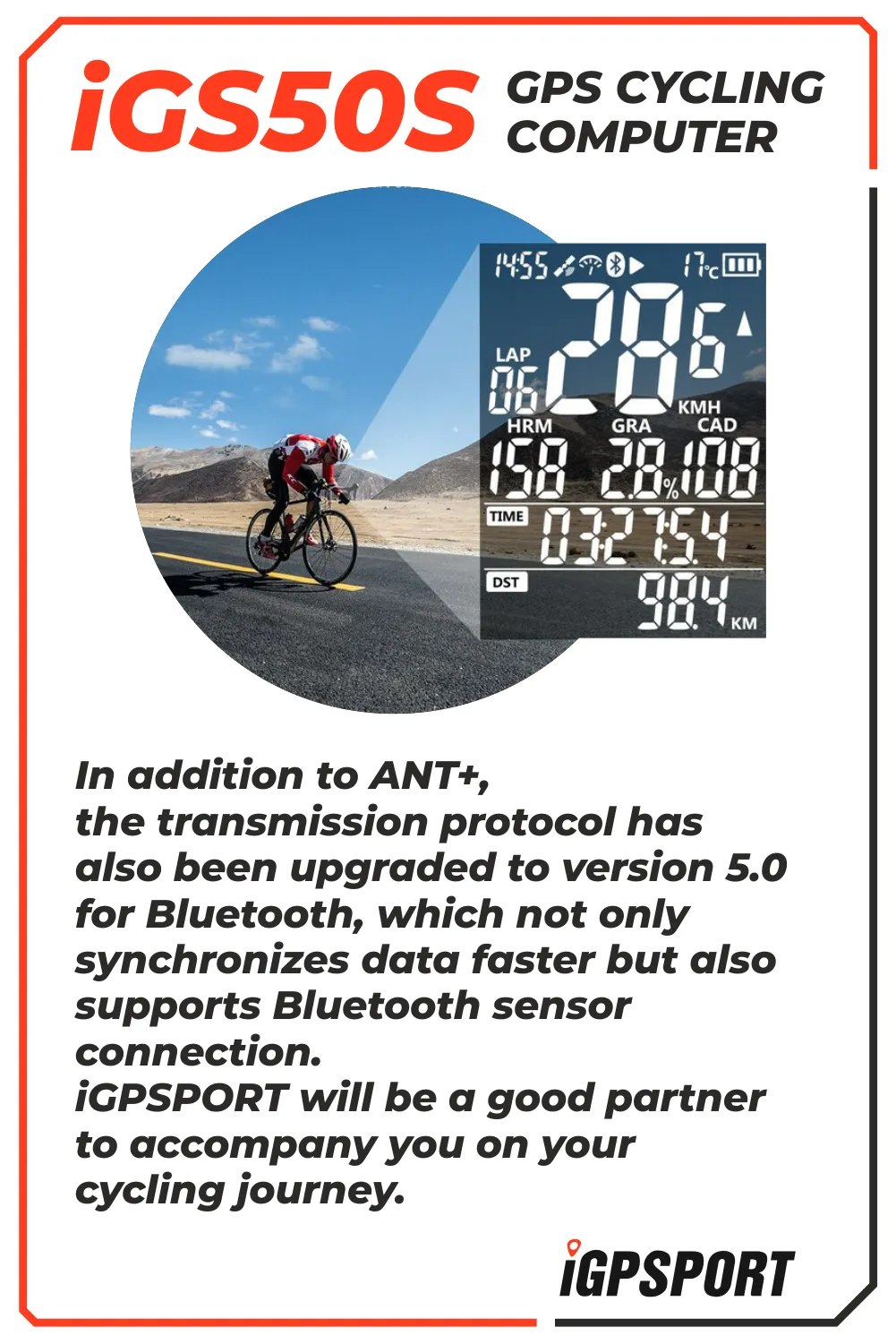 iGPSPORT iGS50S GPS Wireless Bike Computer (IGS50S)