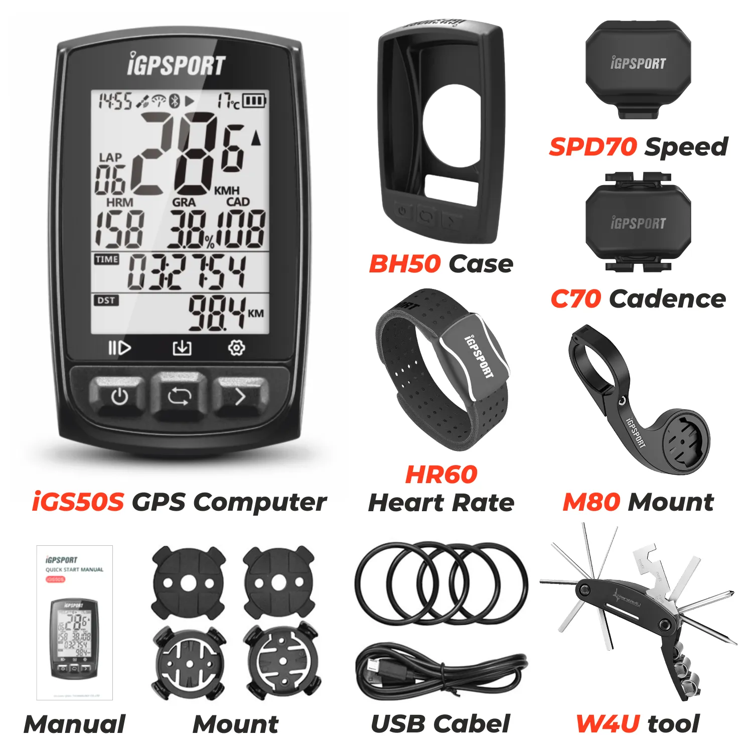 iGPSPORT iGS50S GPS Wireless Bike Computer (IGS50S)