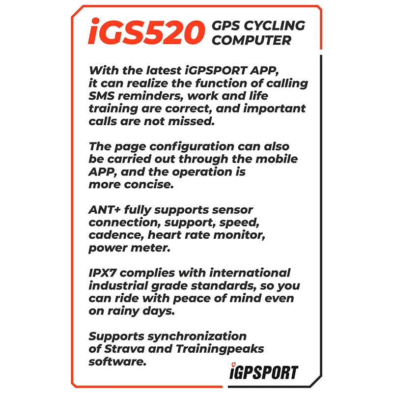 iGPSport IGS520 GPS Cycling Computer