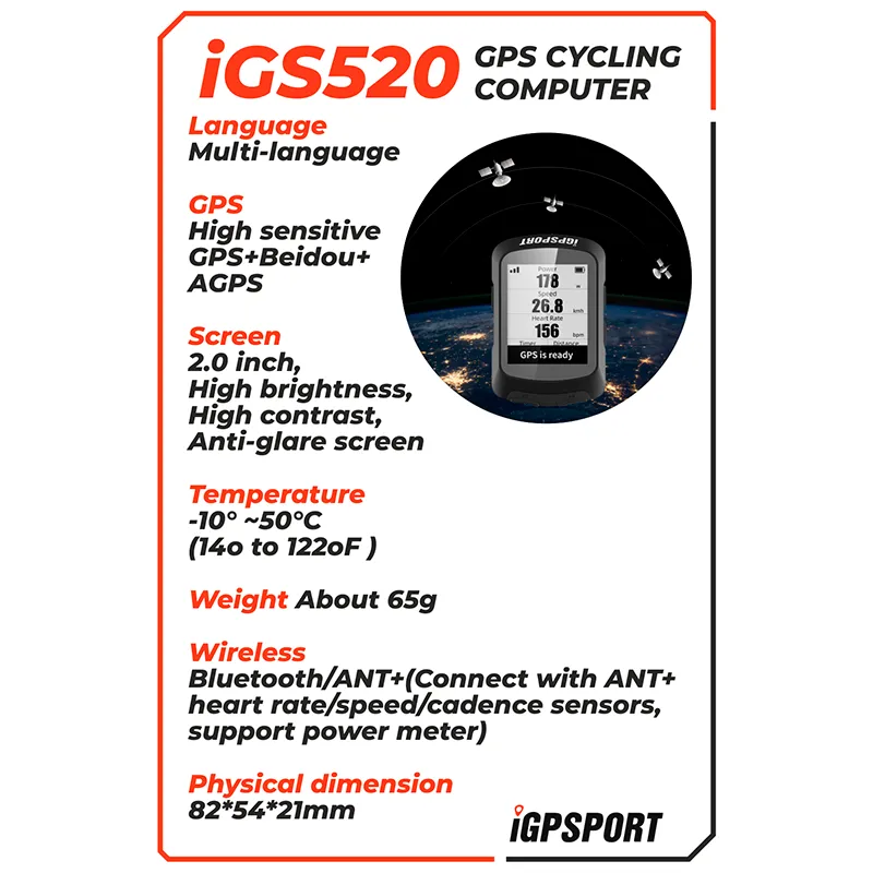 iGPSport IGS520 GPS Cycling Computer