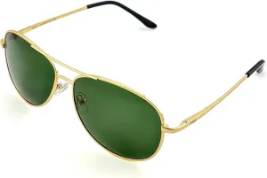 J S Premium Military Style Classic Aviator Sunglasses, Polarized, 100% UV protection for Men Women