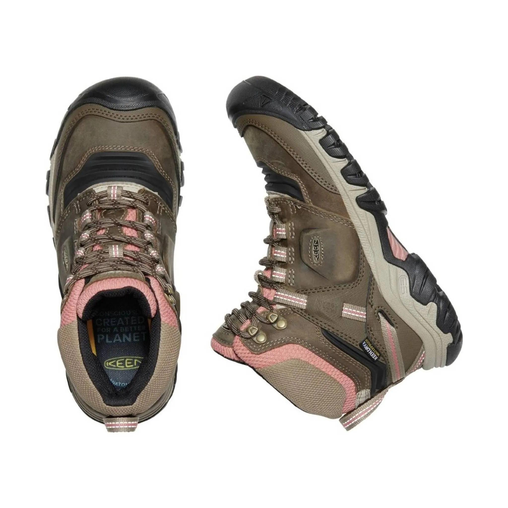 KEEN Women's Ridge Flex Mid Waterproof Boot - Timberwolf/Brick Dust - ONLINE STORE CREDIT/EXCHANGE ONLY