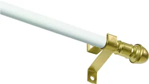 Kenney KN387/1 Cafe Rod, 7/16 in Dia, 48 to 84 in L, Metal, White :EA: QUANTITY: 1