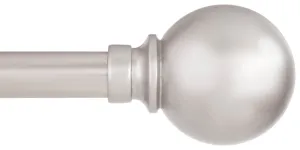 Kenney KN80102 Curtain Rod, 3/4 in Dia, 36 to 66 in L, Metal, Brushed Nickel :EA: QUANTITY: 1