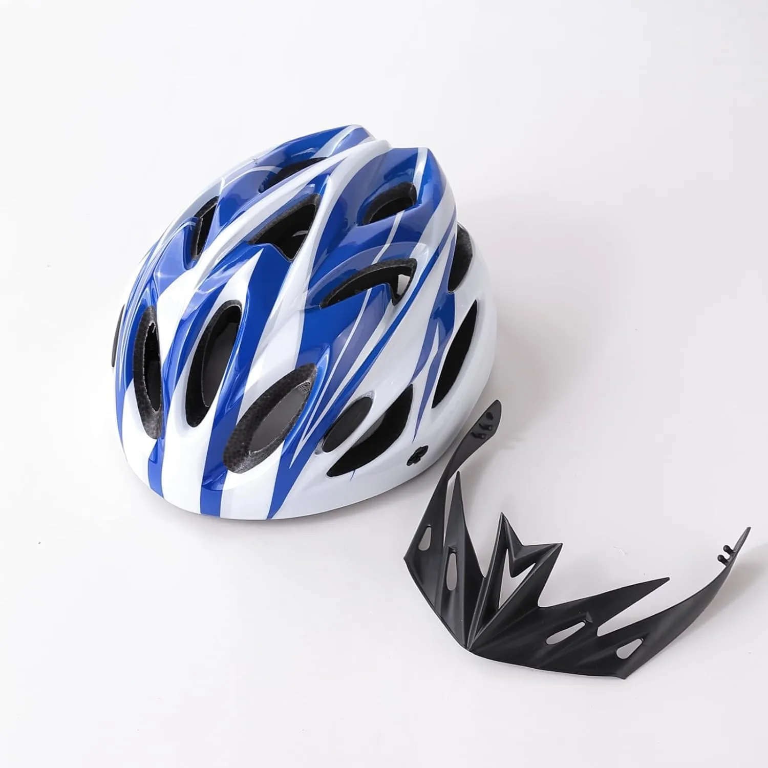 Kuber Industries Cycling Helmet with Detachable Visor|Helmet for Mountain, Road Bike & Skating|Breathable & Adjustable Bicycle Helmet|Ideal for Adults and Kid-Pack of 3 (White)