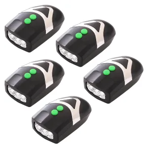 Kuber Industries Cycling Safety Lights|Bicycle Light Battery Powered|Fits On Any Road Bikes-Pack of 5 (Black)
