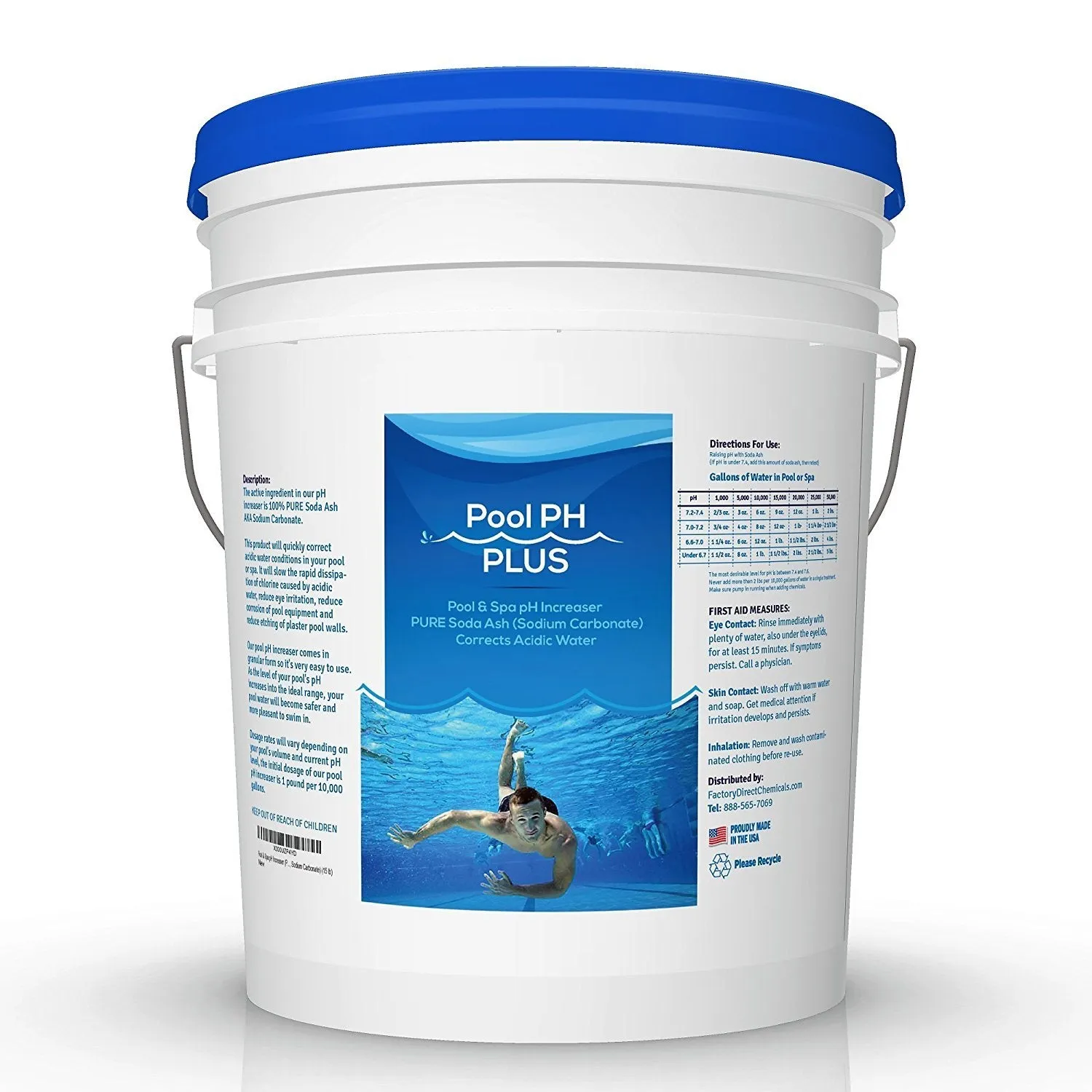 Pool and Spa pH Increaser (Pure Soda Ash, Sodium Carbonate) (15 lb)