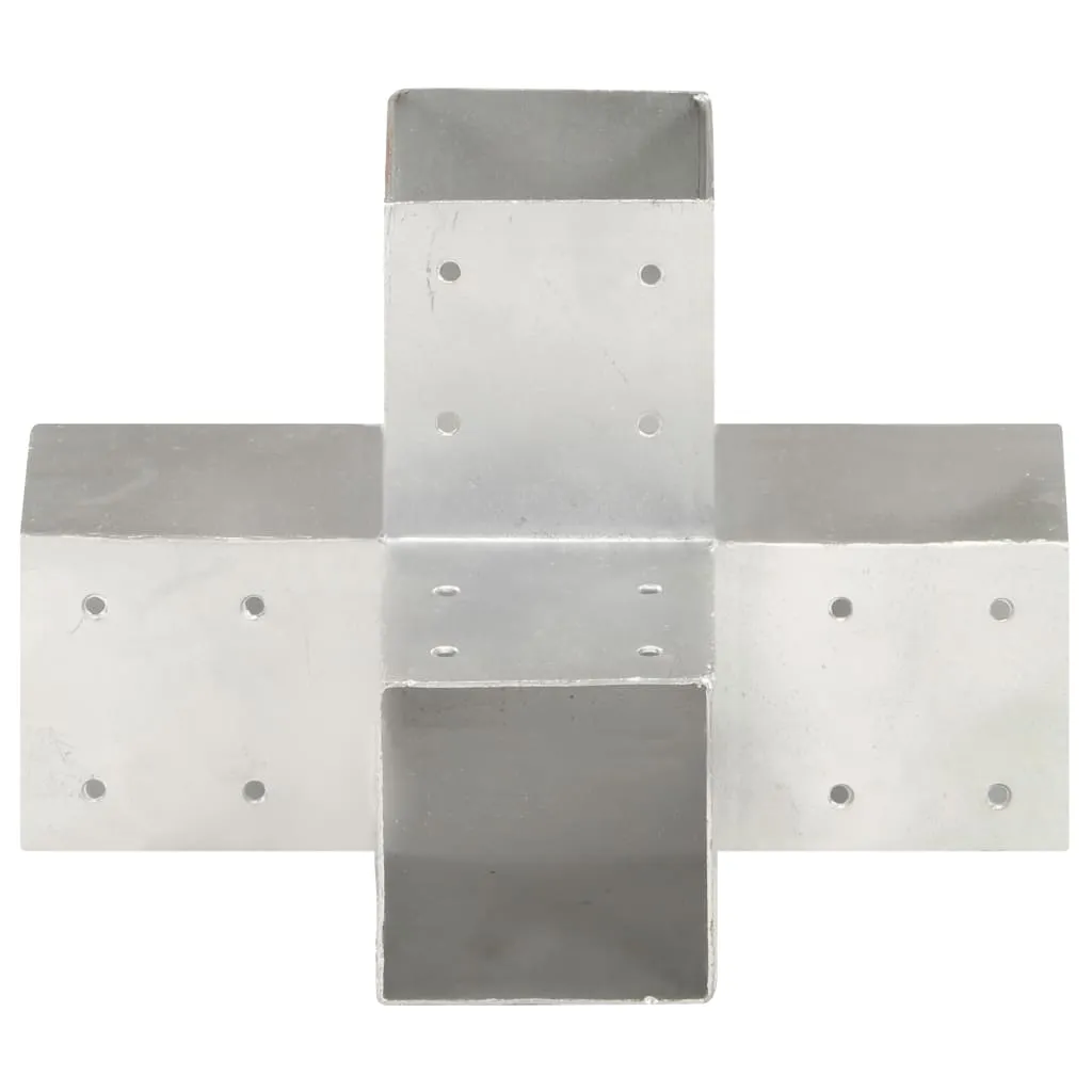 Post Connector X Shape Galvanised Metal 91x91 mm