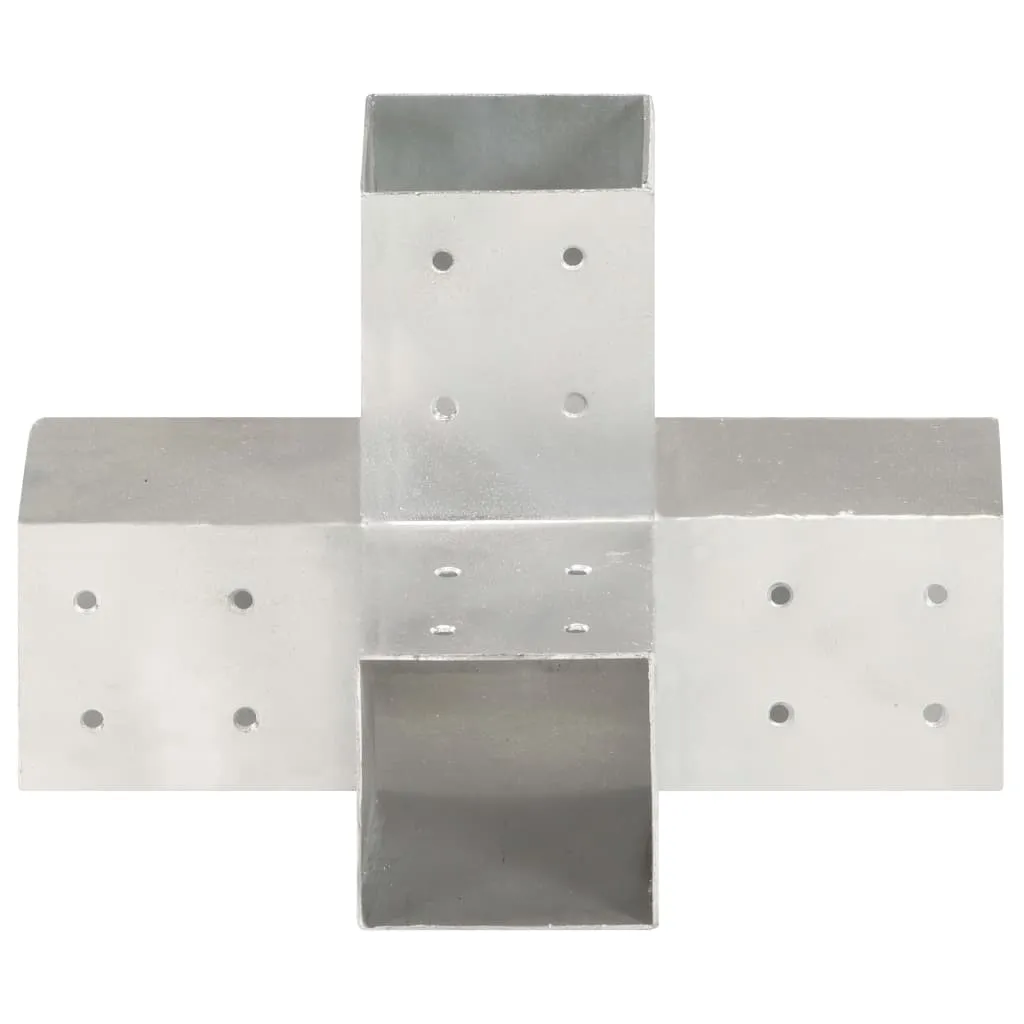 Post Connectors 4 pcs X Shape Galvanised Metal 81x81 mm