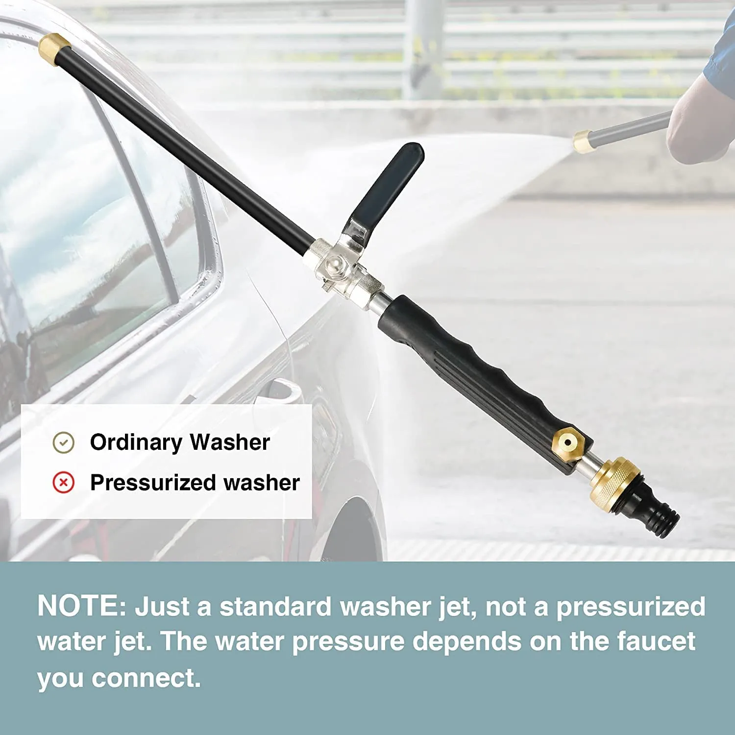 Pressure Power Washer Spray Nozzle Garden Hose Wand for Outdoor Washing