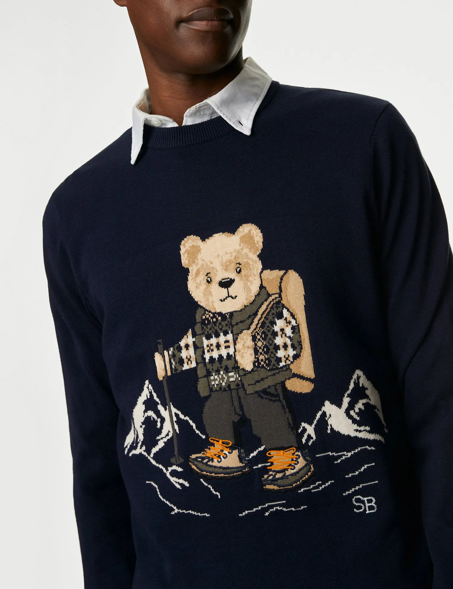 Pure Cotton Spencer Bear™ Ski Scene Jumper