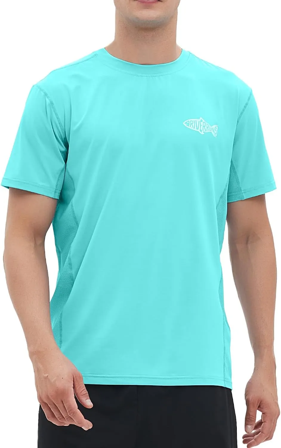 Riverruns Fishing T-Shirt Men??s UPF 50  Sun Protection Fishing Shirt Short Sleeve Performance Tee #1006