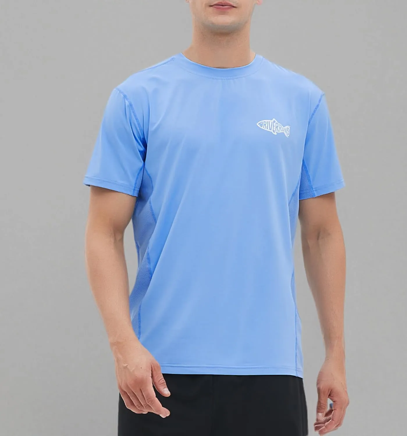 Riverruns Fishing T-Shirt Men??s UPF 50  Sun Protection Fishing Shirt Short Sleeve Performance Tee #1006