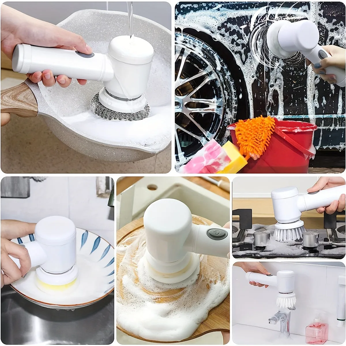 Versatile Electric Cleaning Brush Effortlessly Clean Cars Tiles and More