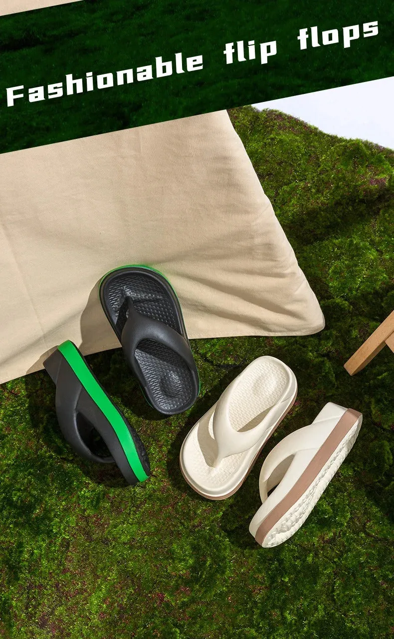 Woman flip flops Popular Design Shoes 2024 trend Casual Platform Sandals non-slip Outdoor slippers Unique features Flat sandals