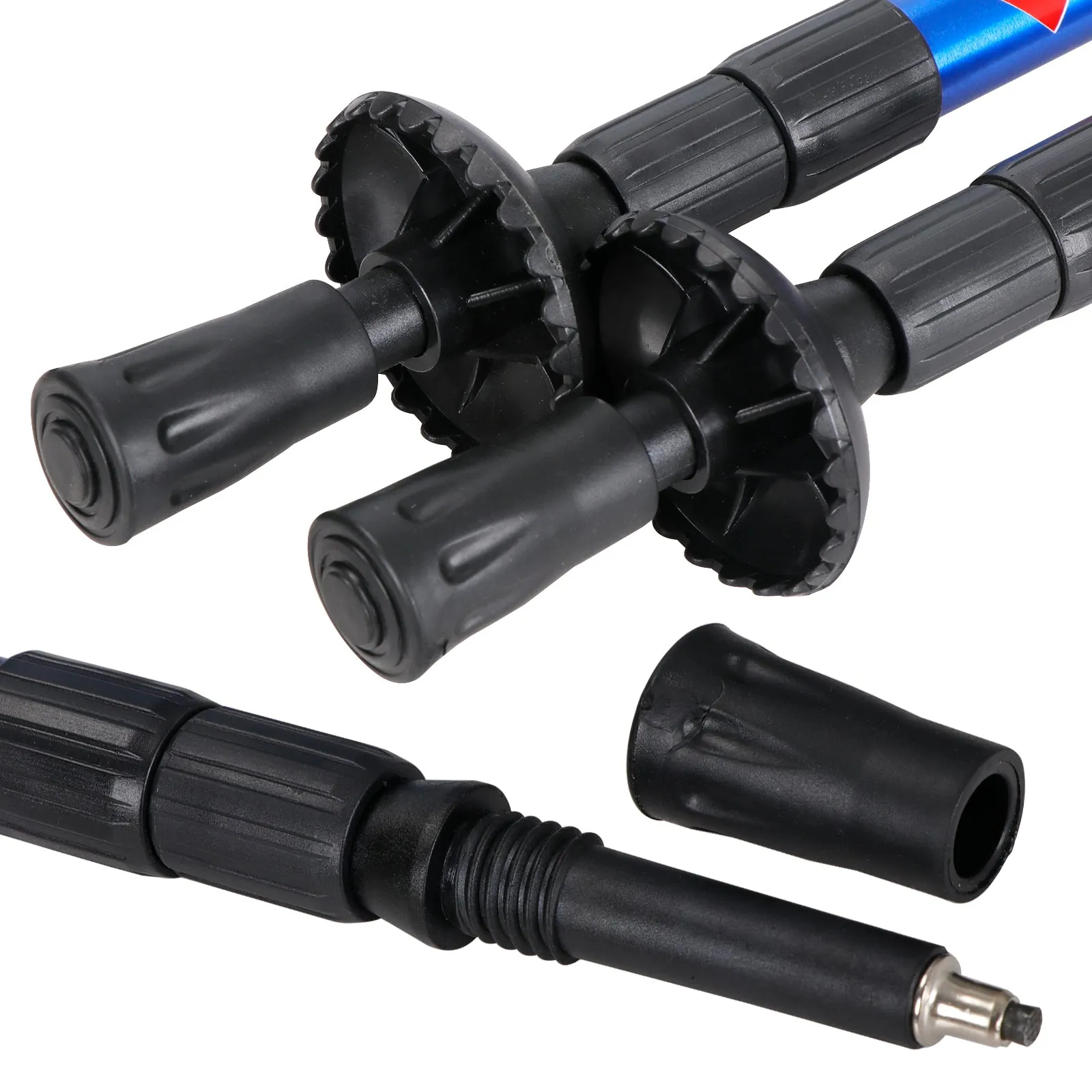 ZENY™ Portable Trekking Poles 2 Pack Lightweight Aluminum Hiking Walking Trail Poles Walking Sticks with Anti-Shock Mechanism and Ergonomic Grips,Length Adjustable from 25.5'' Up to 53'',1 Pair